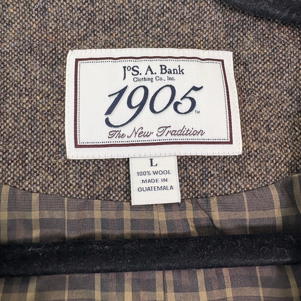Jos. A. Bank Tuxedo Vest Mens Large Brown Wool Button Front V-Neck Preppy Geek - Picture 5 of 9